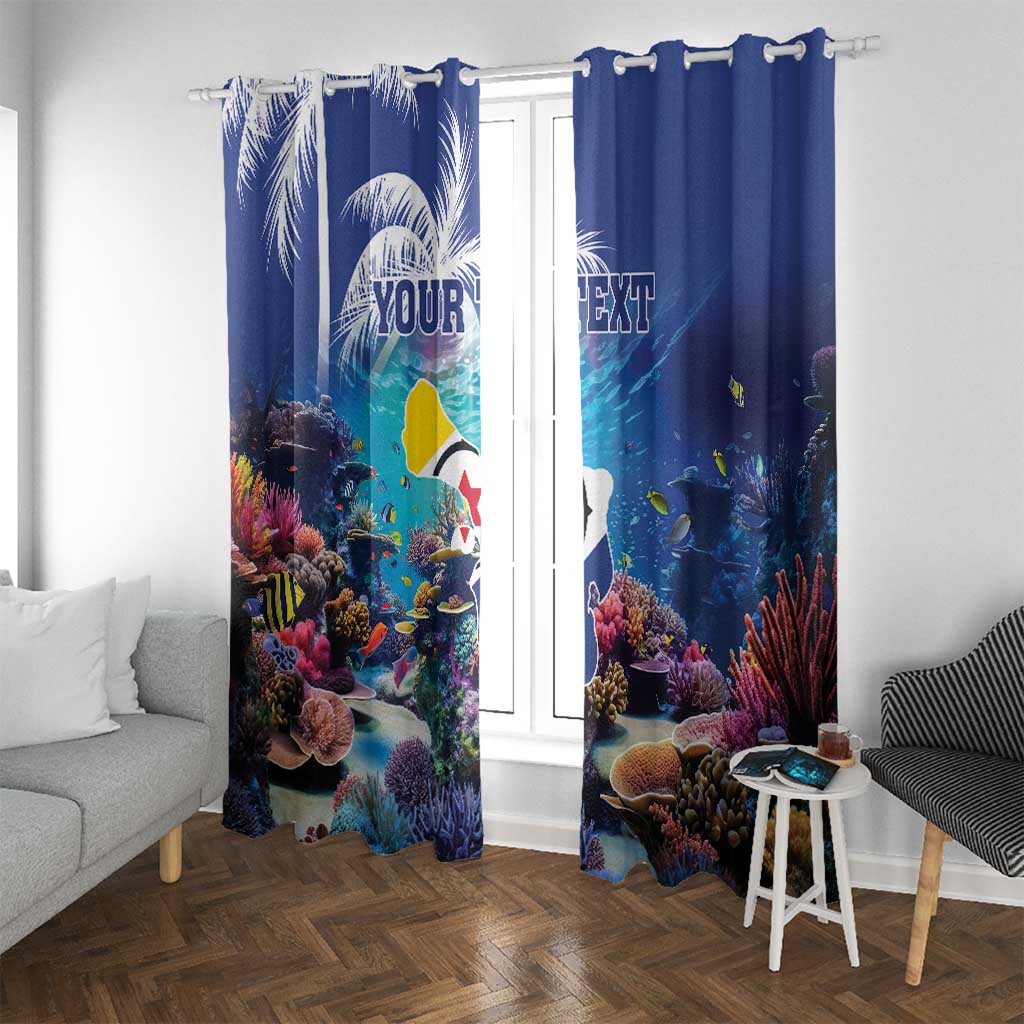Personalized Bonaire Underwater Tropical Corals Reef Window Curtain With Colorful Sea Fish - Wonder Print Shop