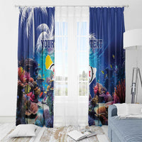 Personalized Bonaire Underwater Tropical Corals Reef Window Curtain With Colorful Sea Fish - Wonder Print Shop