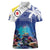 Personalized Bonaire Underwater Tropical Corals Reef Women Polo Shirt With Colorful Sea Fish - Wonder Print Shop