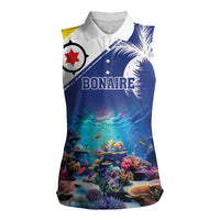 Personalized Bonaire Underwater Tropical Corals Reef Women Sleeveless Polo Shirt With Colorful Sea Fish - Wonder Print Shop