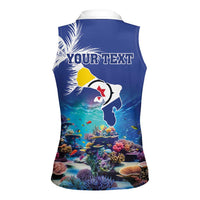 Personalized Bonaire Underwater Tropical Corals Reef Women Sleeveless Polo Shirt With Colorful Sea Fish - Wonder Print Shop