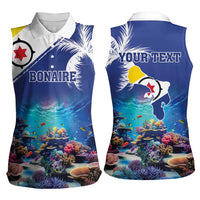 Personalized Bonaire Underwater Tropical Corals Reef Women Sleeveless Polo Shirt With Colorful Sea Fish - Wonder Print Shop