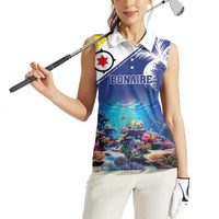 Personalized Bonaire Underwater Tropical Corals Reef Women Sleeveless Polo Shirt With Colorful Sea Fish - Wonder Print Shop