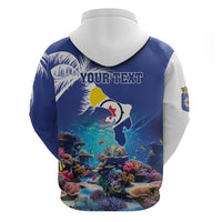 Personalized Bonaire Underwater Tropical Corals Reef Zip Hoodie With Colorful Sea Fish - Wonder Print Shop