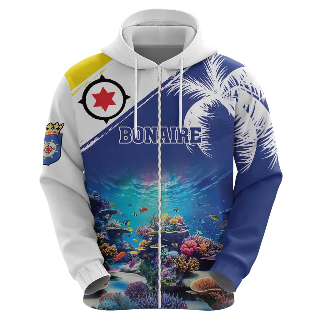 Personalized Bonaire Underwater Tropical Corals Reef Zip Hoodie With Colorful Sea Fish - Wonder Print Shop