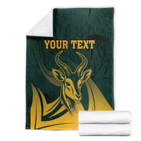 Personalized South Africa Springbok Blanket With Trendy Protea Flowers Patterns