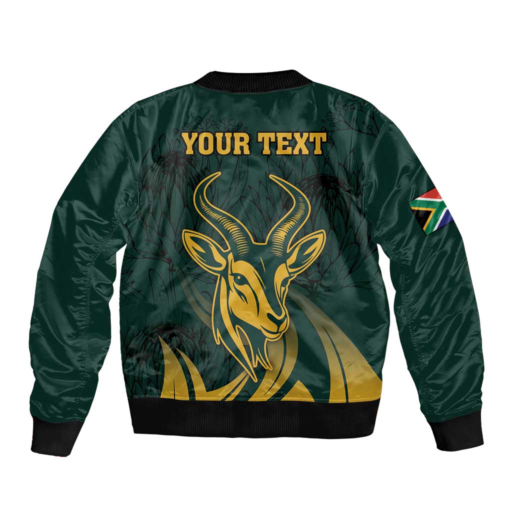 Personalized South Africa Springbok Bomber Jacket With Trendy Protea Flowers Patterns - Wonder Print Shop