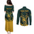 Personalized South Africa Springbok Couples Matching Puletasi and Long Sleeve Button Shirt With Trendy Protea Flowers Patterns - Wonder Print Shop