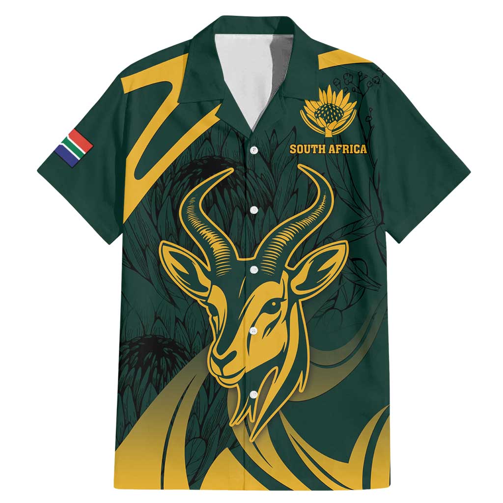 Personalized South Africa Springbok Family Matching Mermaid Dress and Hawaiian Shirt With Trendy Protea Flowers Patterns - Wonder Print Shop
