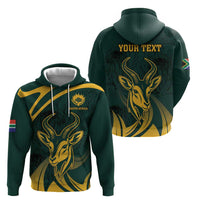 Personalized South Africa Springbok Hoodie With Trendy Protea Flowers Patterns - Wonder Print Shop