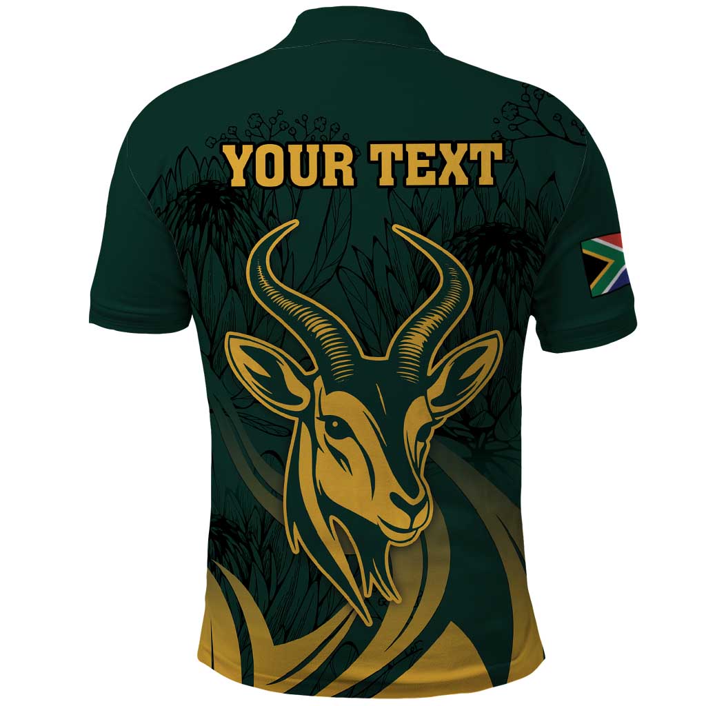 Personalized South Africa Springbok Polo Shirt With Trendy Protea Flowers Patterns - Wonder Print Shop