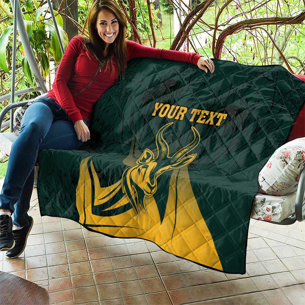 Personalized South Africa Springbok Quilt With Trendy Protea Flowers Patterns - Wonder Print Shop