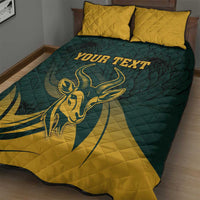 Personalized South Africa Springbok Quilt Bed Set With Trendy Protea Flowers Patterns - Wonder Print Shop