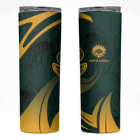 Personalized South Africa Springbok Skinny Tumbler With Trendy Protea Flowers Patterns - Wonder Print Shop