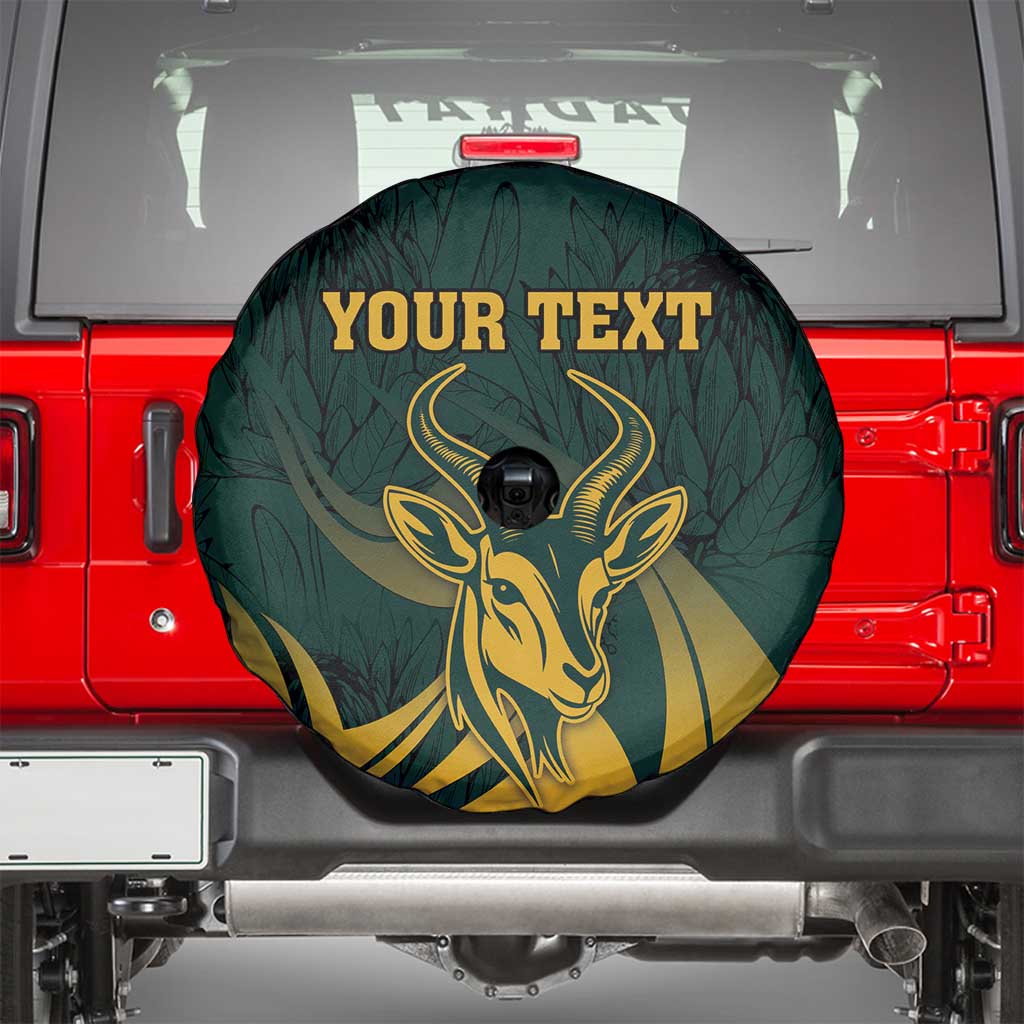 Personalized South Africa Springbok Spare Tire Cover With Trendy Protea Flowers Patterns - Wonder Print Shop