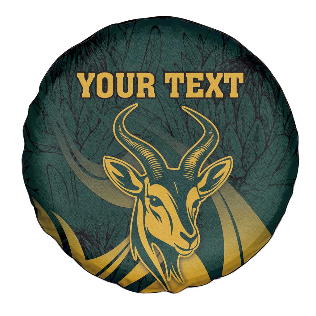 Personalized South Africa Springbok Spare Tire Cover With Trendy Protea Flowers Patterns - Wonder Print Shop