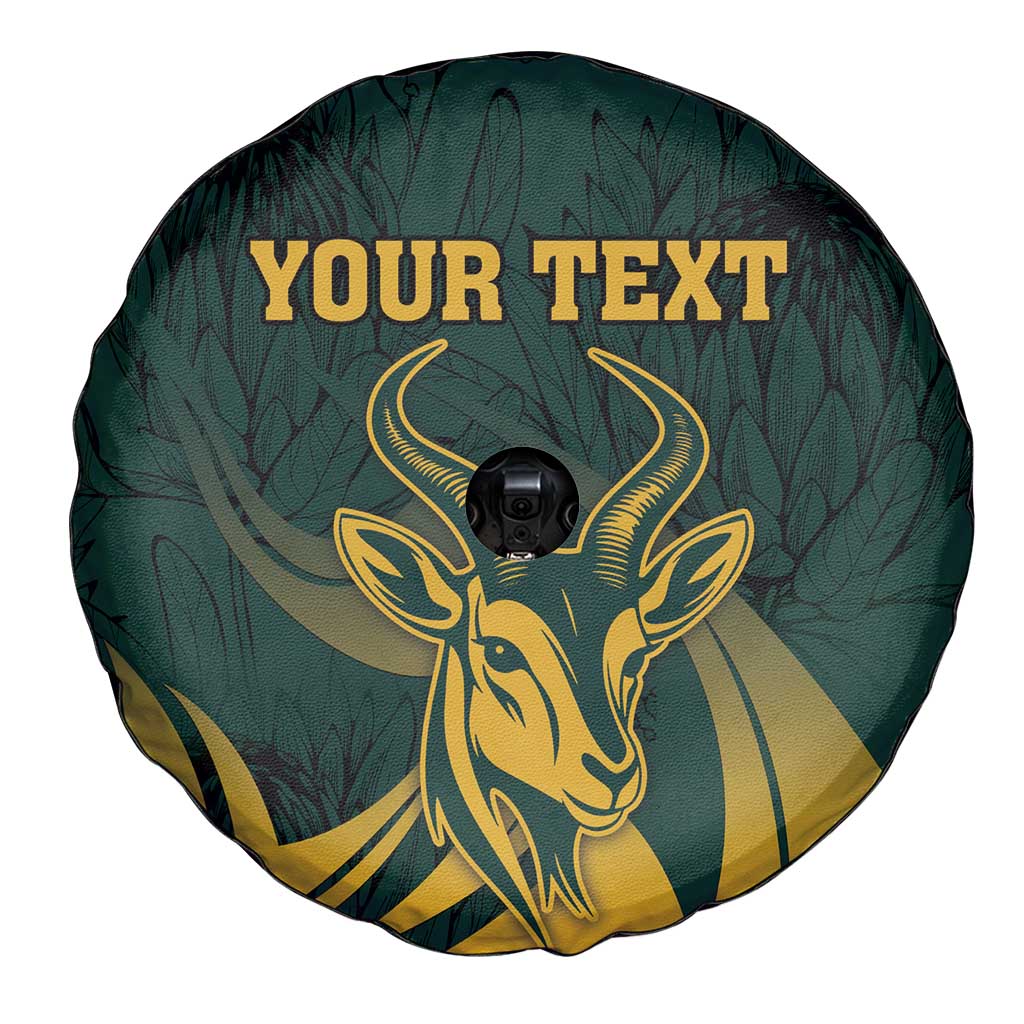 Personalized South Africa Springbok Spare Tire Cover With Trendy Protea Flowers Patterns - Wonder Print Shop