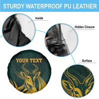 Personalized South Africa Springbok Spare Tire Cover With Trendy Protea Flowers Patterns - Wonder Print Shop