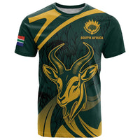 Personalized South Africa Springbok T Shirt With Trendy Protea Flowers Patterns - Wonder Print Shop
