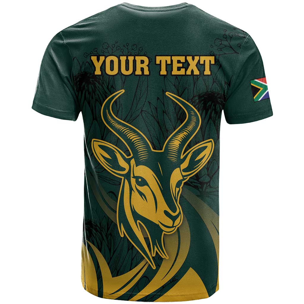 Personalized South Africa Springbok T Shirt With Trendy Protea Flowers Patterns - Wonder Print Shop