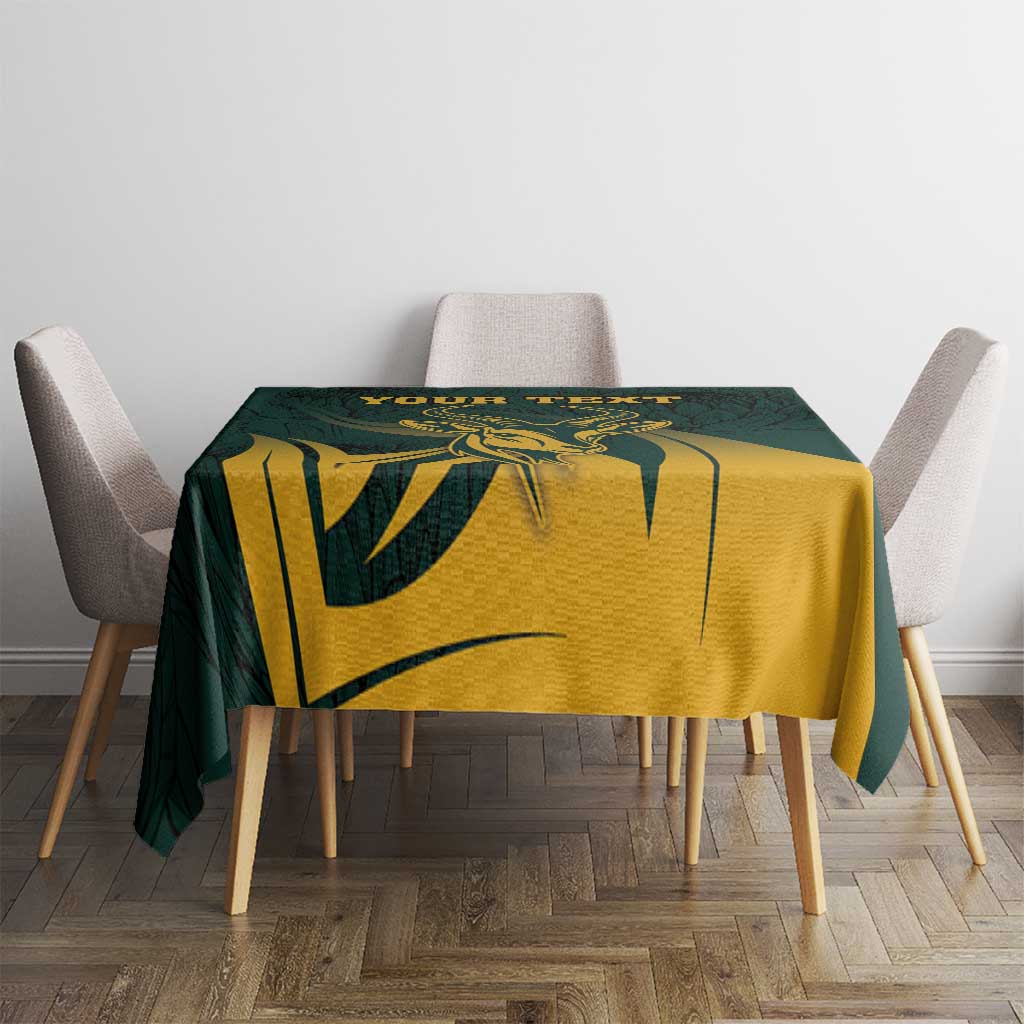 Personalized South Africa Springbok Tablecloth With Trendy Protea Flowers Patterns - Wonder Print Shop