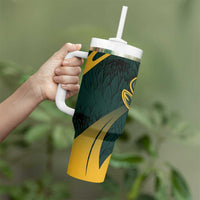 Personalized South Africa Springbok Tumbler With Handle With Trendy Protea Flowers Patterns - Wonder Print Shop