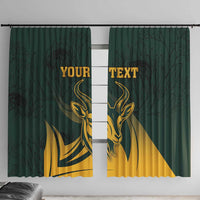 Personalized South Africa Springbok Window Curtain With Trendy Protea Flowers Patterns - Wonder Print Shop