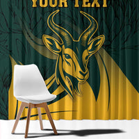 Personalized South Africa Springbok Window Curtain With Trendy Protea Flowers Patterns - Wonder Print Shop