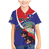 Personalized Belize Coat Of Arms Family Matching Mermaid Dress and Hawaiian Shirt With Black Orchid Flowers - Wonder Print Shop