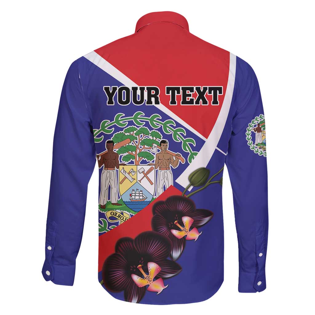 Personalized Belize Coat Of Arms Family Matching Puletasi and Hawaiian Shirt With Black Orchid Flowers - Wonder Print Shop