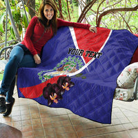 Personalized Belize Coat Of Arms Quilt With Black Orchid Flowers - Wonder Print Shop
