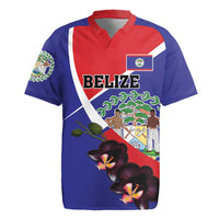 Personalized Belize Coat Of Arms Rugby Jersey With Black Orchid Flowers - Wonder Print Shop