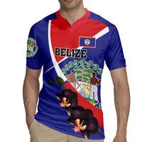 Personalized Belize Coat Of Arms Rugby Jersey With Black Orchid Flowers - Wonder Print Shop