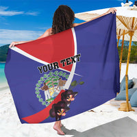 Personalized Belize Coat Of Arms Sarong With Black Orchid Flowers - Wonder Print Shop