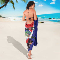 Personalized Belize Coat Of Arms Sarong With Black Orchid Flowers - Wonder Print Shop