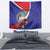 Personalized Belize Coat Of Arms Tapestry With Black Orchid Flowers - Wonder Print Shop