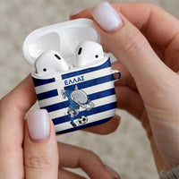 Greece Football AirPods Case Dolphin Mascot Grunge Style - Wonder Print Shop
