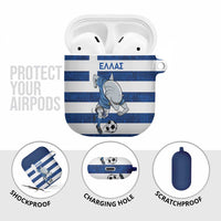 Greece Football AirPods Case Dolphin Mascot Grunge Style - Wonder Print Shop