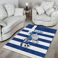 Greece Football Area Rug Dolphin Mascot Grunge Style - Wonder Print Shop