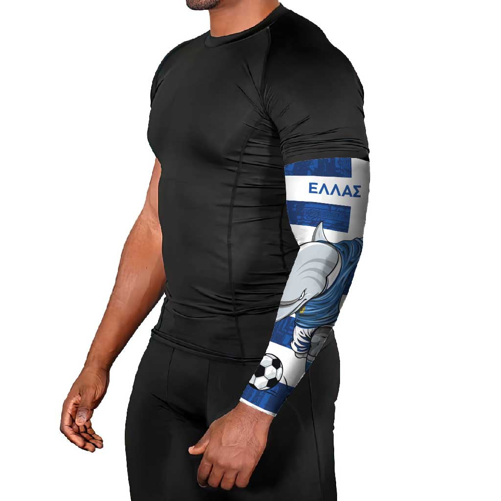 Greece Football Arm Sleeves Dolphin Mascot Grunge Style - Wonder Print Shop