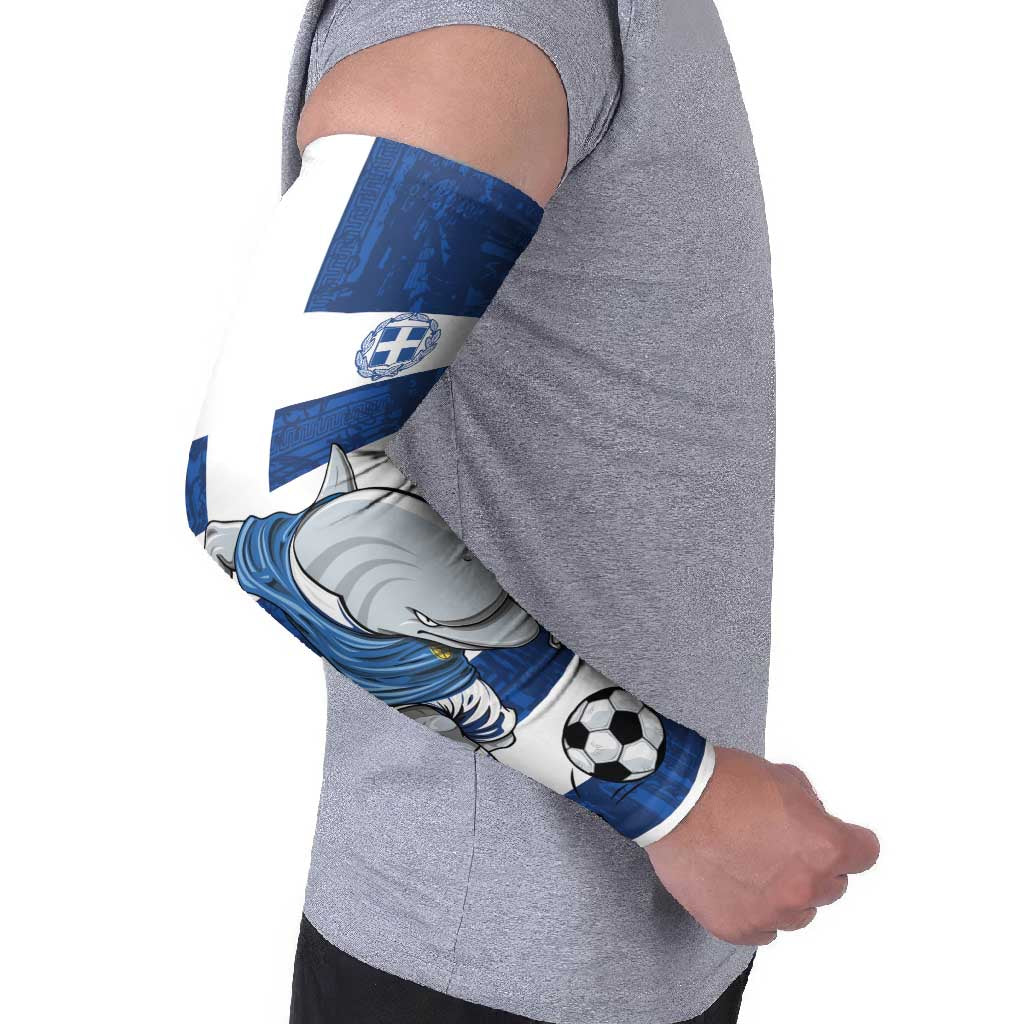 Greece Football Arm Sleeves Dolphin Mascot Grunge Style - Wonder Print Shop