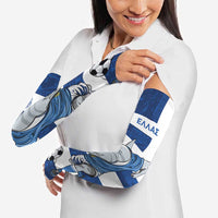 Greece Football Arm Sleeves Dolphin Mascot Grunge Style - Wonder Print Shop