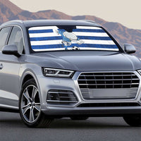 Greece Football Auto Sun Shade Dolphin Mascot Grunge Style - Wonder Print Shop