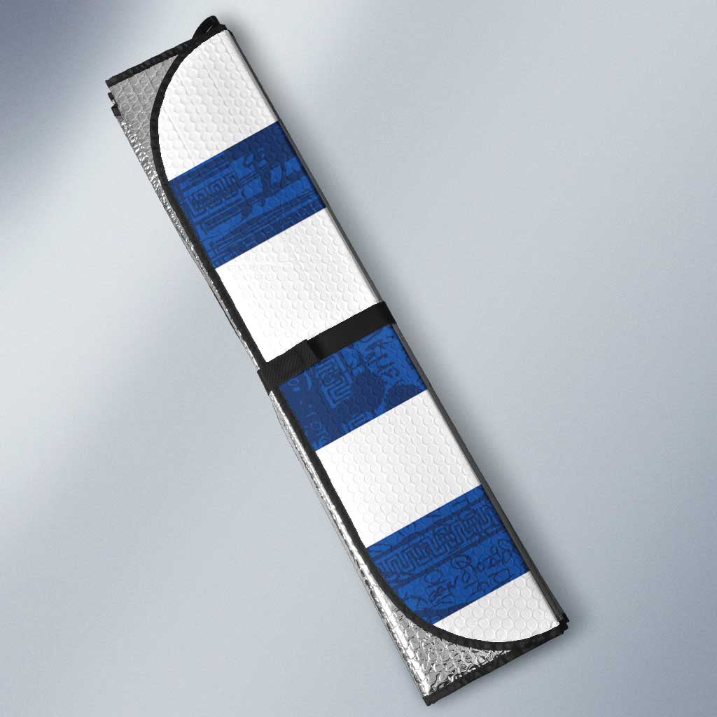 Greece Football Auto Sun Shade Dolphin Mascot Grunge Style - Wonder Print Shop