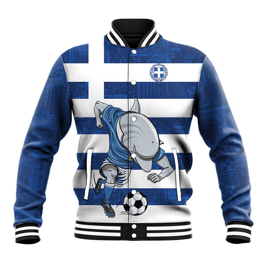 Greece Football Baseball Jacket Dolphin Mascot Grunge Style - Wonder Print Shop