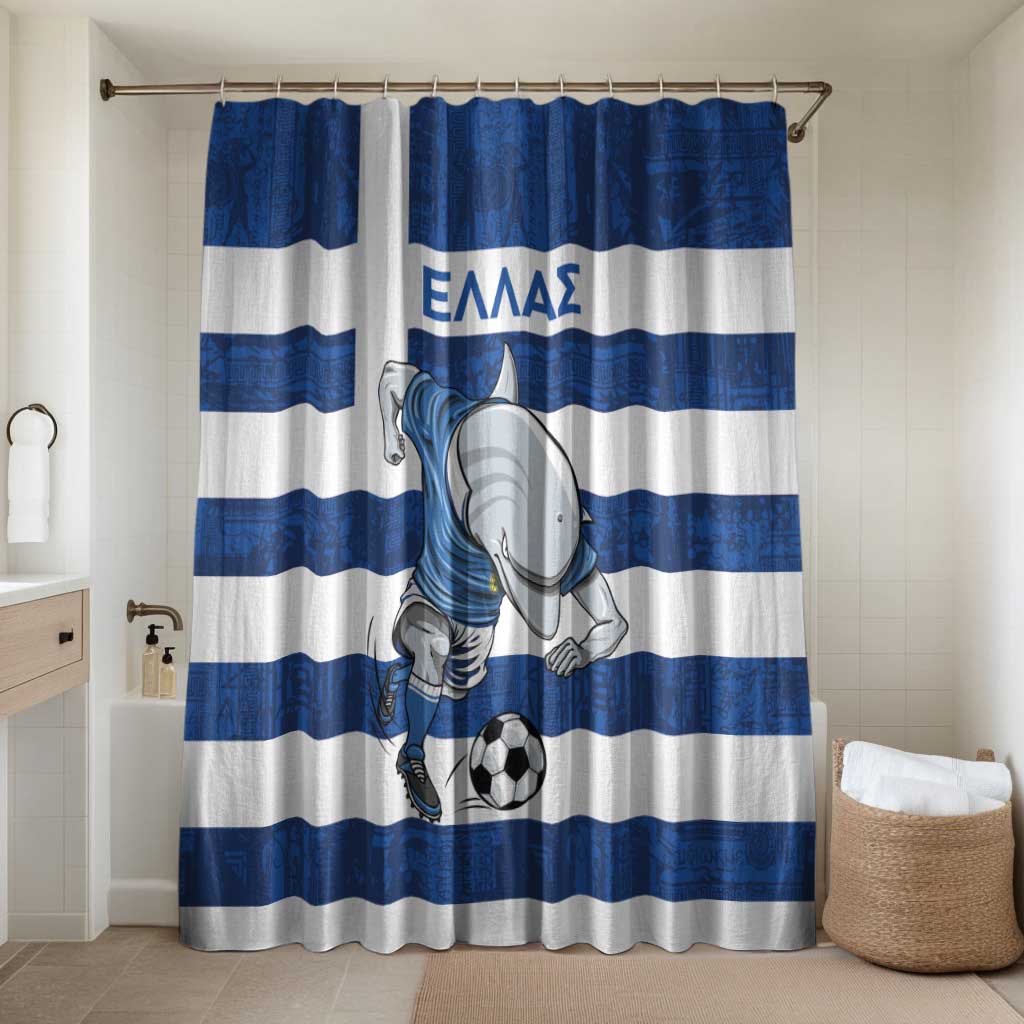 Greece Football Bathroom Set Dolphin Mascot Grunge Style - Wonder Print Shop