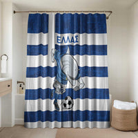 Greece Football Bathroom Set Dolphin Mascot Grunge Style - Wonder Print Shop