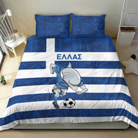 Greece Football Bedding Set Dolphin Mascot Grunge Style - Wonder Print Shop