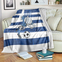 Greece Football Blanket Dolphin Mascot Grunge Style - Wonder Print Shop