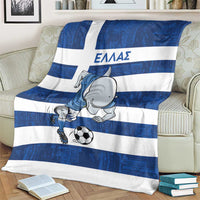Greece Football Blanket Dolphin Mascot Grunge Style - Wonder Print Shop